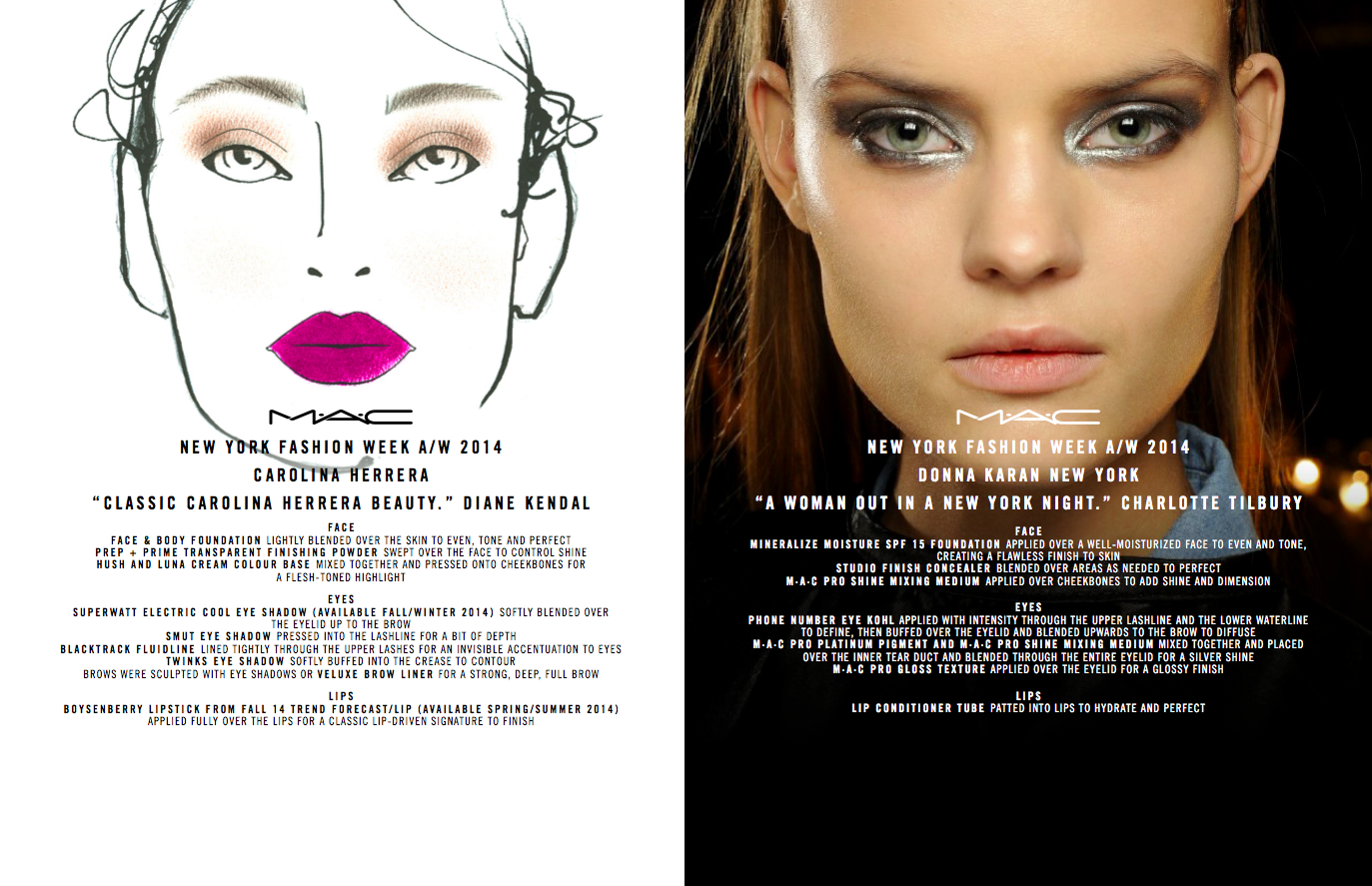 MAC Beauty Looks for New York Fashion Week: February 10