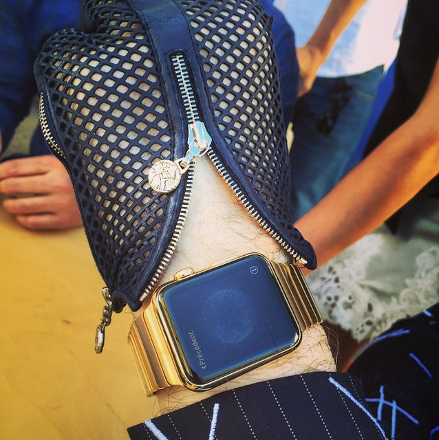 Fashion designer Karl Lagerfeld given custom all-gold Apple Watch band