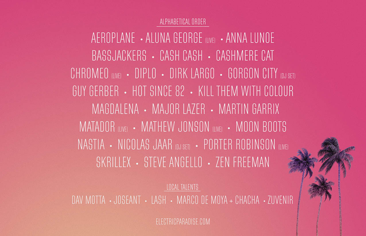 Electric Paradise Announces Full Lineup For 2015 Edition