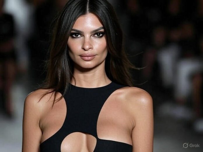 Emily Ratajkowski Goes Braless in an LBD