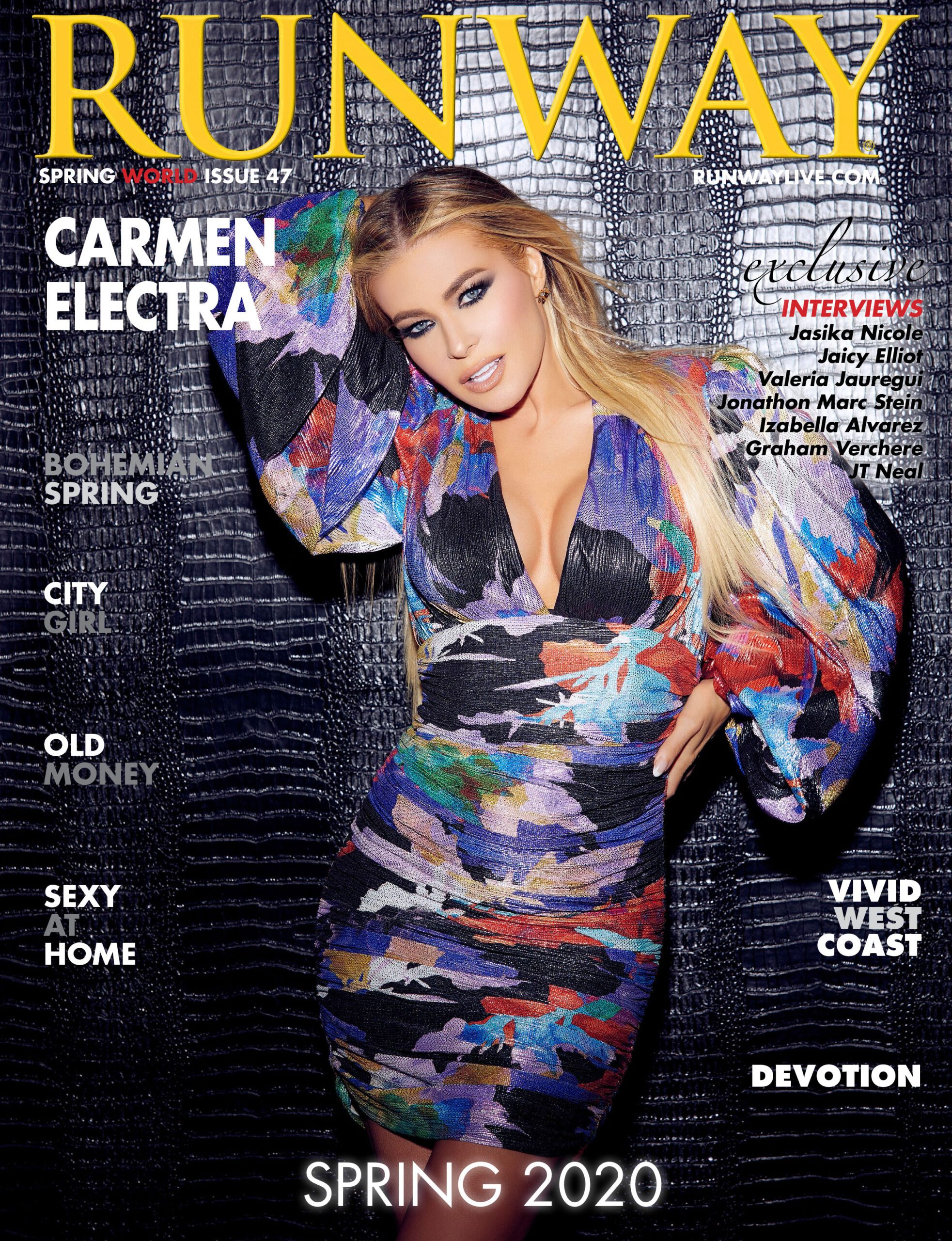 Runway Magazine Spring 202 with cover Carmen Electra
