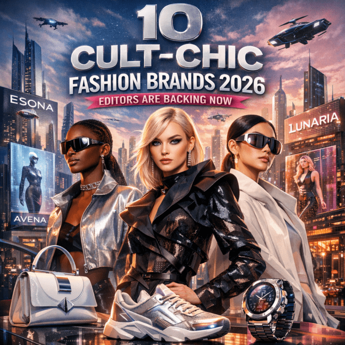 Futuristic Cult-Chic Fashion Brands 2026 Showcase Illustration of 10 Cult-Chic Fashion Brands 2026 Editors Are Backing Now