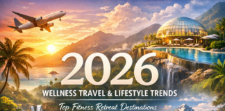 2026 Wellness Travel and Lifestyle: Retreat Destinations Illustration of 2026 Wellness Travel and Lifestyle Trends: Top Fitness Retreat Destinations