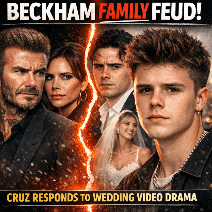 Cruz Beckham reacts amid Beckham family feud over controversial wedding video drama
