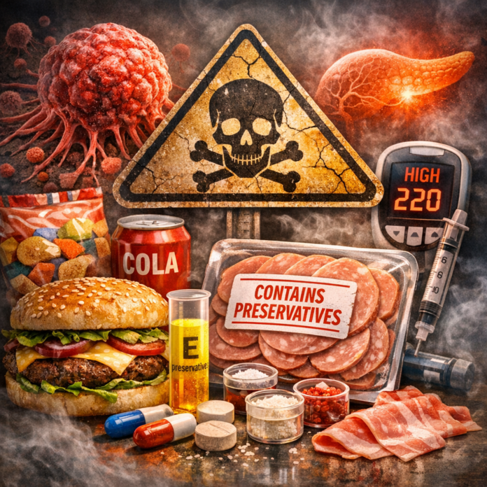 Food Preservatives Linked to Higher Cancer and Diabetes Risk, Studies Warn — Fea food preservatives cancer illustration for Food Preservatives Linked to Higher Cancer and Diabetes Risk, Studies Warn