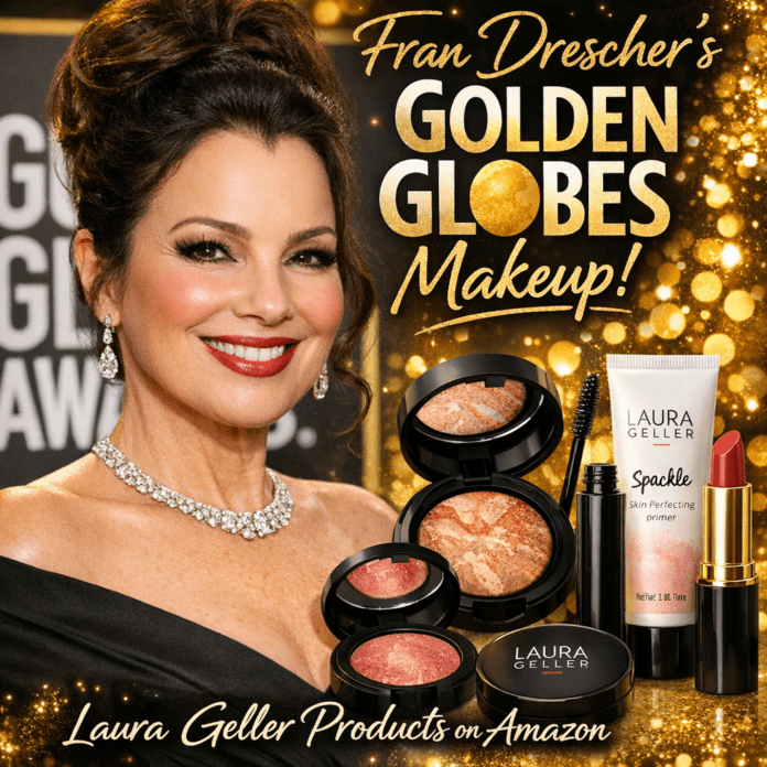 Fran Drescher Golden Globes makeup illustration for Fran Drescher’s Golden Globes Makeup: Laura Geller Products on Amazon