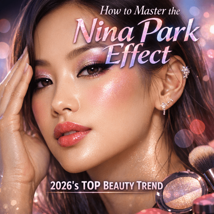How to Master the Nina Park Effect, 2026’s Top Beauty Trend — Featured image Close-up of a woman wearing the Nina Park effect makeup look, featuring soft, blended eyeshadow and natural, glowing skin.