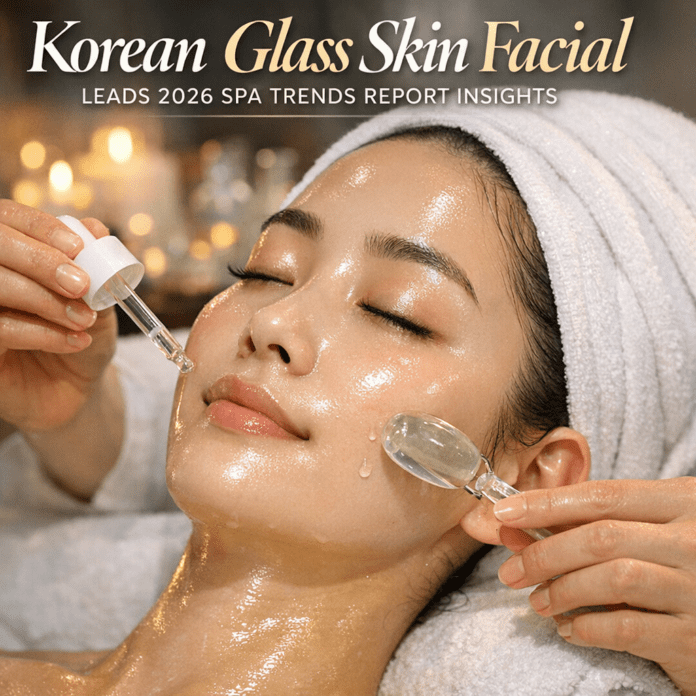 Korean Glass Skin Facial Leads 2026 Spa Trends Report Insights — Featured imag Illustration of Korean Glass Skin Facial Leads 2026 Spa Trends Report Insights