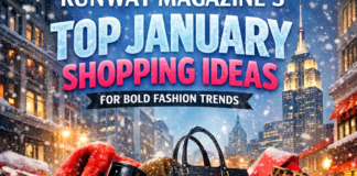 Illustration of Runway Magazine’s Top January Shopping Ideas for Bold Fashion Trends