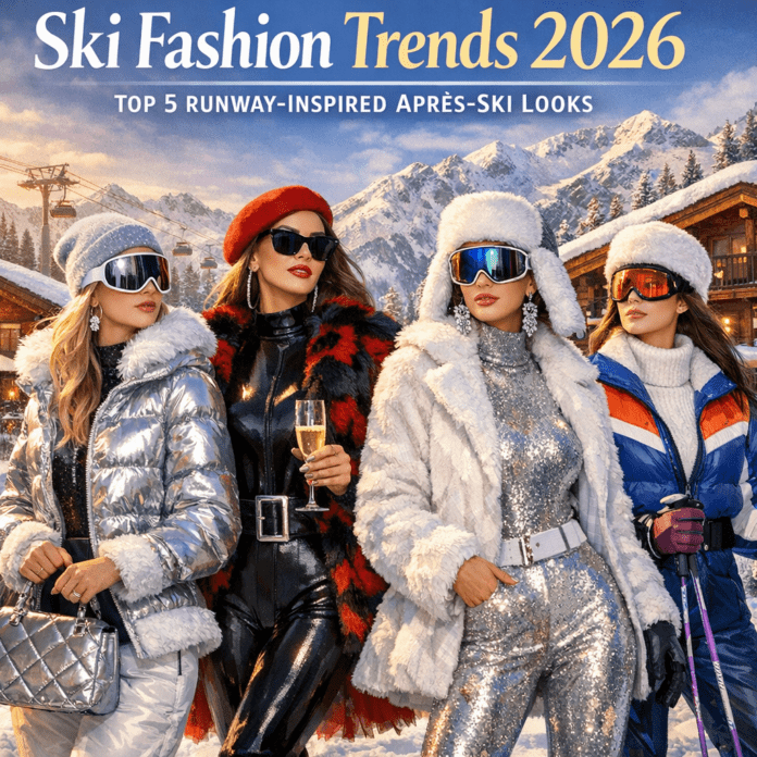 Ski Fashion Trends 2026: Top 5 Runway-Inspired Après-Ski Looks — Image Models in 2026 ski fashion trends, wearing chic runway-inspired après-ski outfits with bold colors and luxe layers
