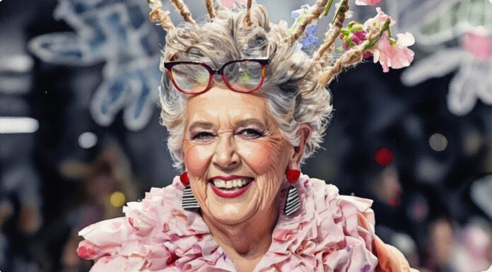 Prue Leith Opens London Fashion Week in Botanical Couture