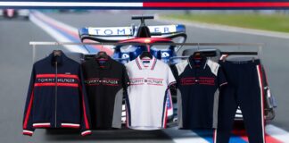 create a horizontal image for "Tommy Hilfiger Formula 1 Fanwear Signals a New Era of Luxury