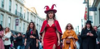 Street Style Is Turning Theatrical Through Bustles, Capes and Red Dressing Street Style Trends 2026 Turn Bold and Theatrical