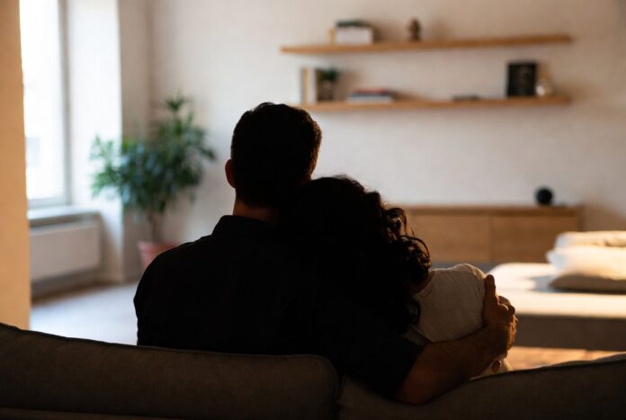 Sexual Dry Spell Advice-How Couples Rebuild Intimacy Couple sharing a calm emotional conversation representing intimacy rebuilding in relationships