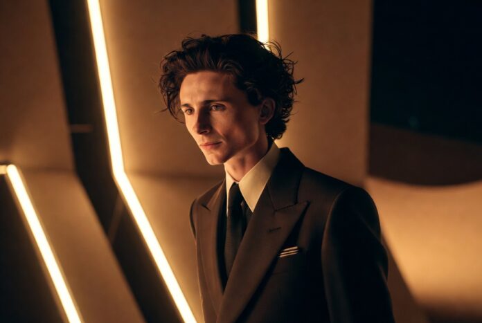 Timothée Chalamet Franchise Era Editorial Portrait Modern Hollywood leading man inspired by Timothée Chalamet blockbuster franchise aesthetic