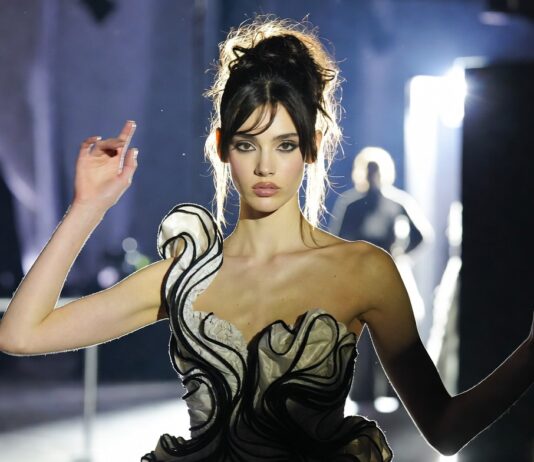 Editorial fashion image inspired by Alex Consani’s rise as a Gen Z supermodel in modern luxury fashion