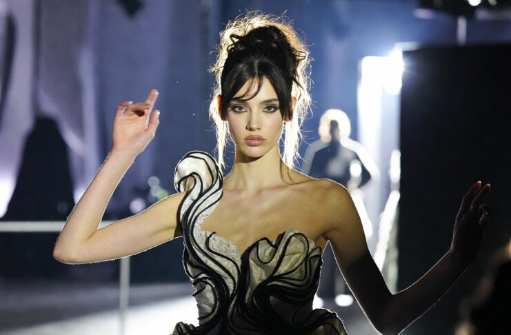 Editorial fashion image inspired by Alex Consani’s rise as a Gen Z supermodel in modern luxury fashion