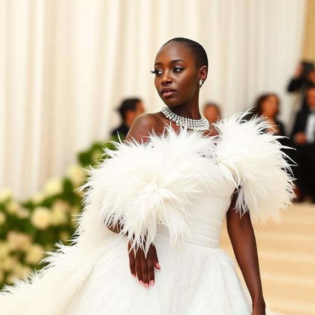 Ayo Edebiri wearing a white Chanel gown with soft draping at Met Gala 2026
