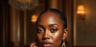 Ayo Edebiri posing in a luxury fashion editorial campaign in 2026