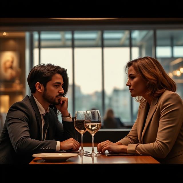 The Ick Factor and Modern Dating Culture Fashionable couple experiencing awkward tension during a modern dinner date