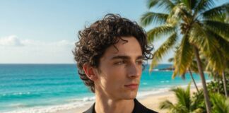 Male figure in sculptural luxury menswear on a red carpet representing Timothée Chalamet fashion and Runway Magazine's complete archive of his men's red carpet style evolution