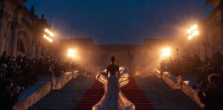 Kim Kardashian’s Met Gala Moments: All 12 Looks A figure in sculptural custom couture ascending the Metropolitan Museum steps at the Met Gala representing Runway Magazine's complete documentation of all 12 Kim Kardashian Met Gala looks